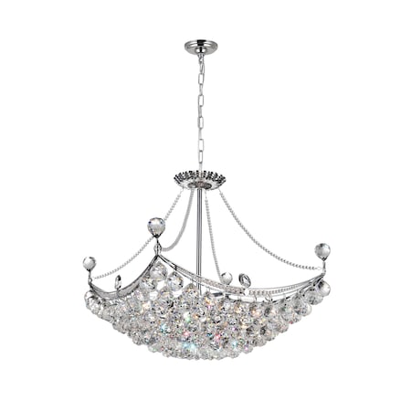 Cwi Lighting Jasmine 8 Light Down Chandelier With Chrome Finish 8041P20C-S
